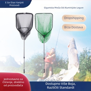 Ribarska mreža od aluminijske legure, teleskopskog sklopiva mreža s debelim očima, nosivost 10 kg