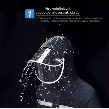 Split tip kabanica i hlače za kišu, svestran dizajn; Tkanina: Chunya spinning; Debljina tkanine: 23 mm; Vodootporni sloj: PVC ljepilo; Ispis logotipa: moguć