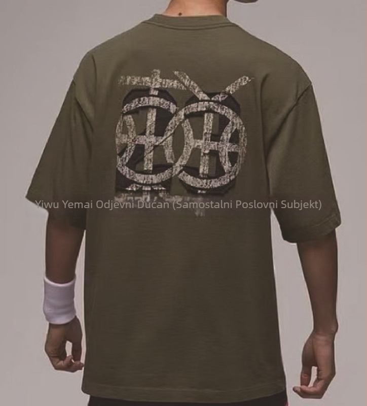 Muška pamuk kratkih rukava majica s okruglim izrezom, abstraktni otisak, ljetni kroj