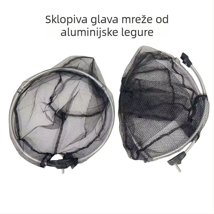 Sklopiva glava mreže za ribolov od aluminijske legure, 35 malih očiju, dubina 16/20 cm