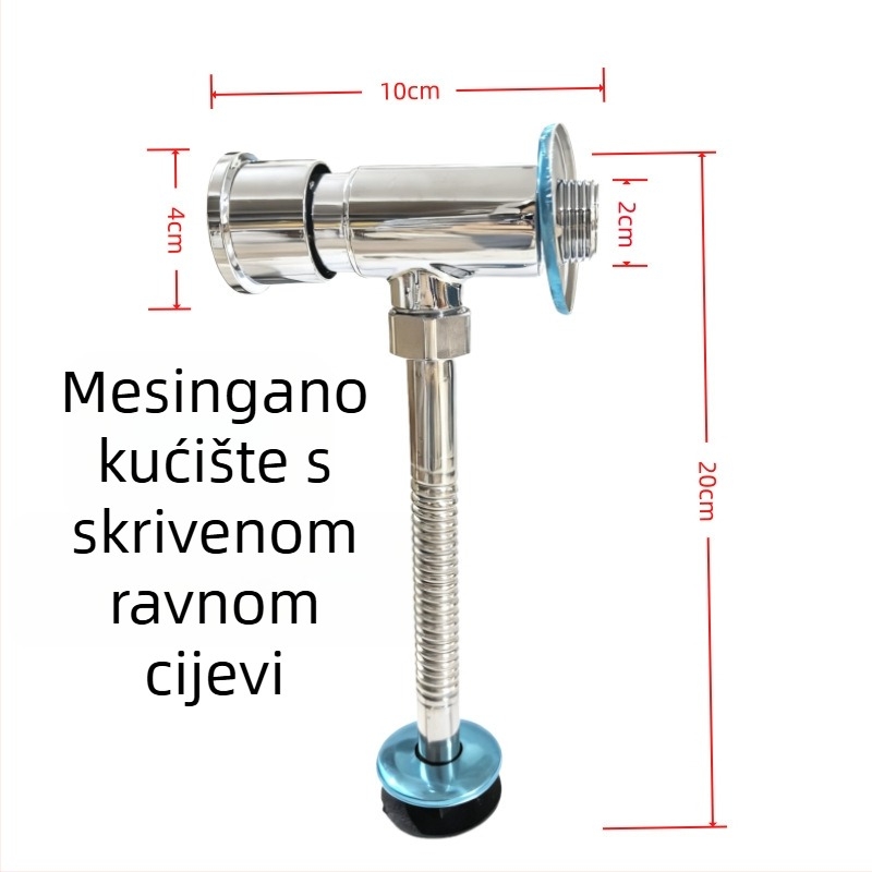 Ventil za ispiranje pisoara i WC-a | legura tijela, ispiranje 3–6 s, radni tlak 0,2–0,6 MPa, model: pritiskni-ispirni ventil