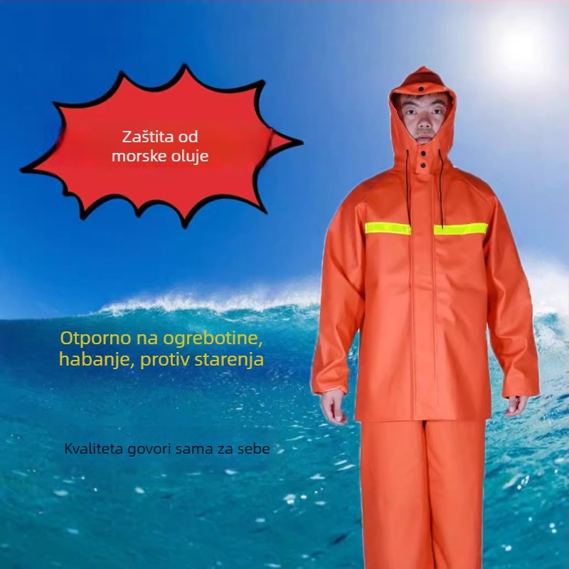 PVC pončo za kišu, podijeljeni model, za odrasle, vodootporan set hlača za kišu