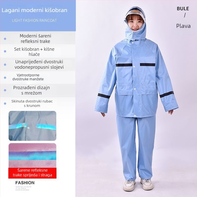 Ženski odvojeni set kaputa i hlača za biciklizam — potpuno vodootporan, reflektirajući detalji