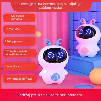 Dječji projektor za ranu edukaciju – svestrana igračka s pričajući robotom; Električno napajanje; Materijal: legura; Memorija: 8GB+; Napajanje: litij-ionska baterija