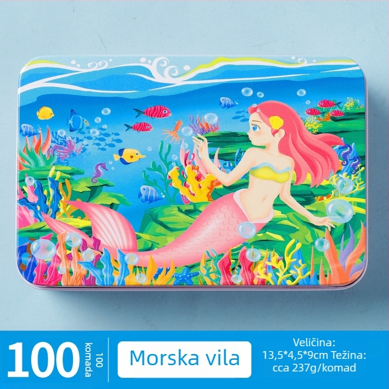 Drveni ravni puzzle za djecu, mogućnost DIY, pakiran u OPP vrećicu, za uzrast 4–6 godina.