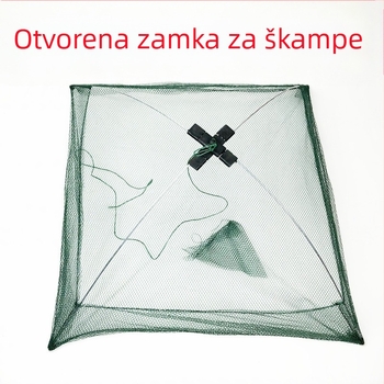 Otvorena kavezica za hvatanje škampi s ribarskom mrežom