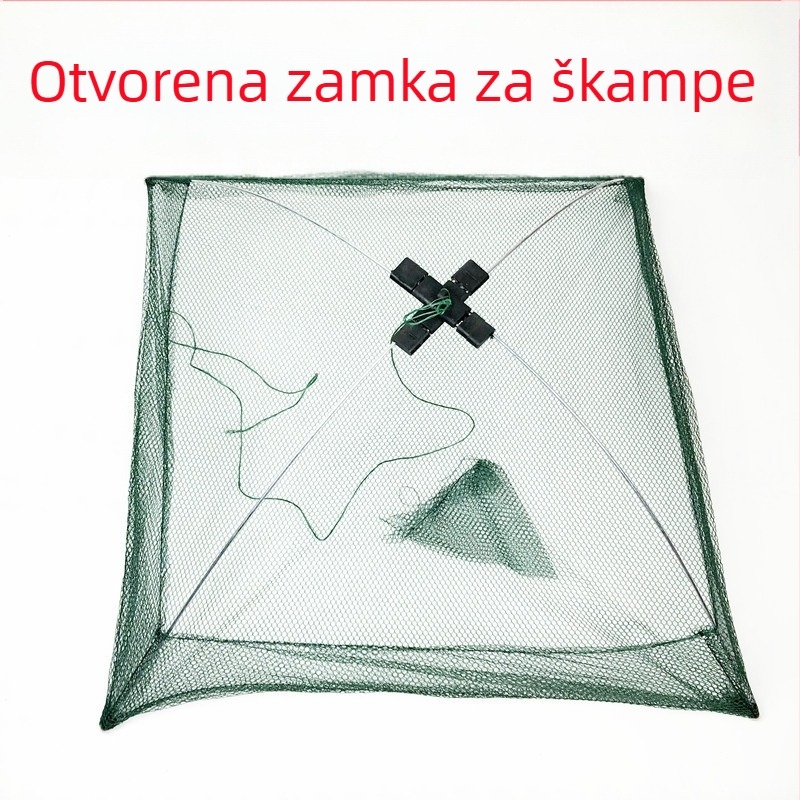 Otvorena kavezica za hvatanje škampi s ribarskom mrežom