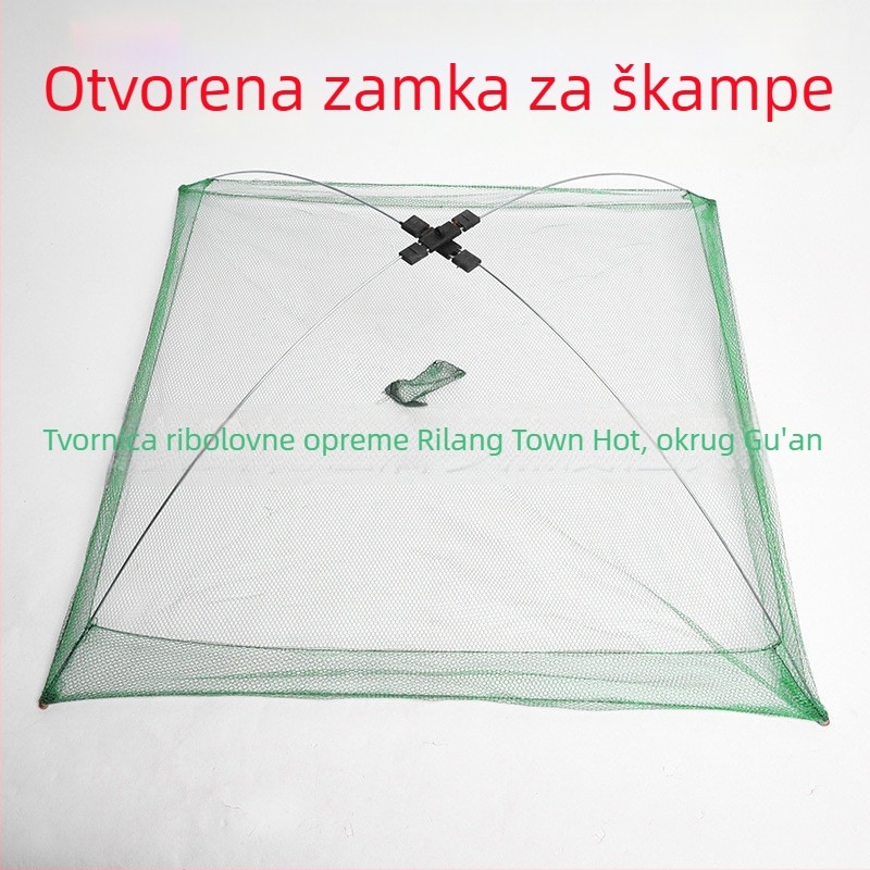 Otvorena kavezica za hvatanje škampi s ribarskom mrežom