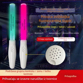 LED glow stick s 15-boja promjena boja, otisak logotipa, ABS+PS, ručni rekvizit