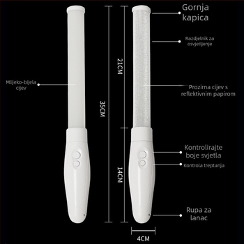 LED glow stick s 15-boja promjena boja, otisak logotipa, ABS+PS, ručni rekvizit