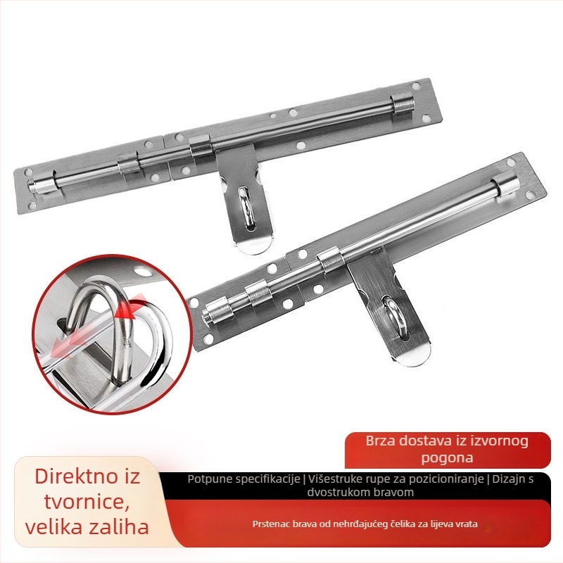 Teški zasun za vrata od nehrđajućeg čelika – brušeni završetak – Ranch Door Lock