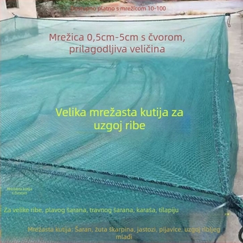 Najlon mreža za kavez s poklopcem za akvakulturu, 10 očiju
