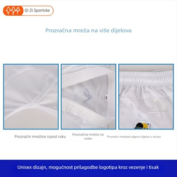 Karate gi za Kumite - elastičan, lagan s mrežastim dizajnom, poliester-pamuk smjesa (65% poliester)