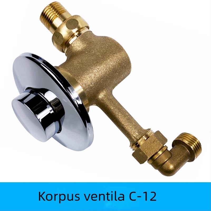 Ugrađeni bakreni sklopni ventil za urinare AC-C-12, 0.6 MPa, 3–6 s, izlaz 20 mm