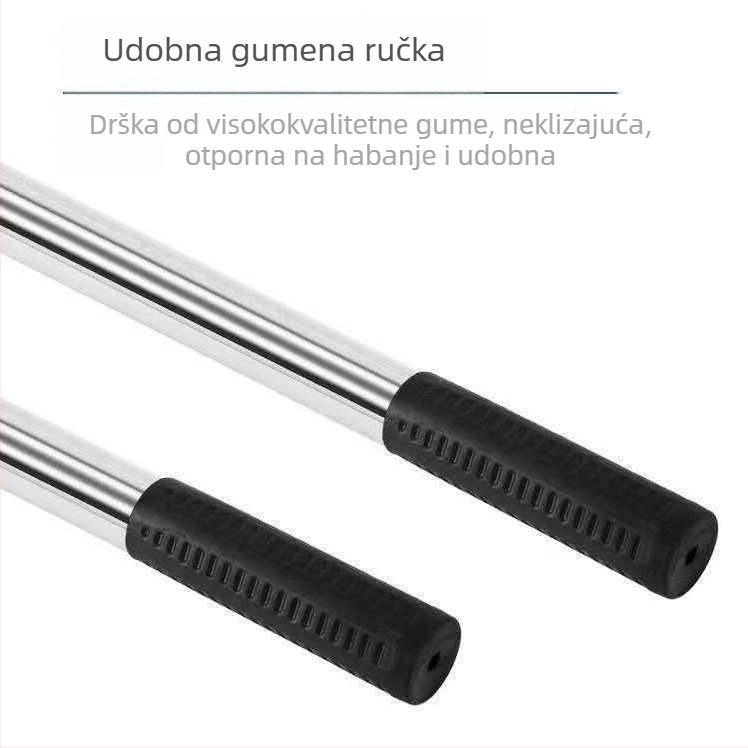 Teleskopska palica od nehrđajućeg čelika za branje voća s mrežom, 8 mm navoj, podesiva duljina, 3-6 dijelova