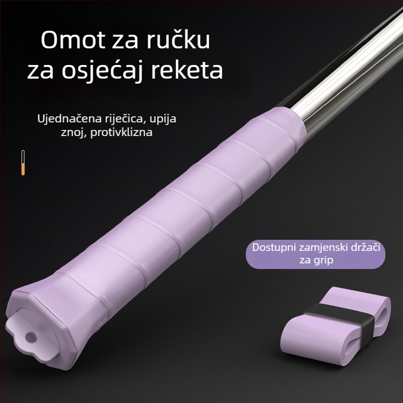 Trener za udarac badmintonom — lagan i prenosiv uređaj za jačanje zapešća, set od 6 komada od nehrđajućeg čelika