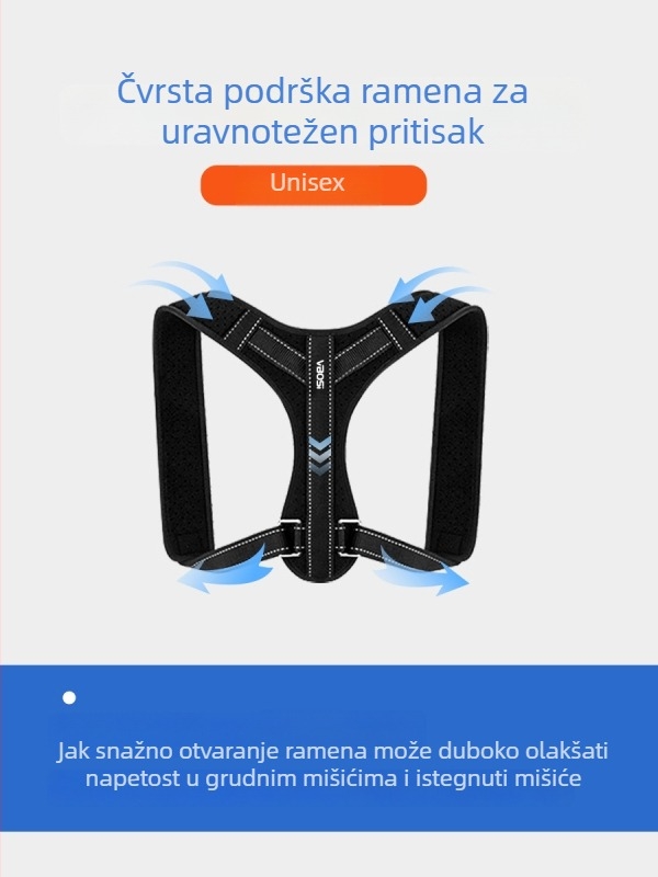 VBOSI Korset za držanje tijela za odrasle – prilagodljivo leđa, podrška ramena, poliestersko vlakno