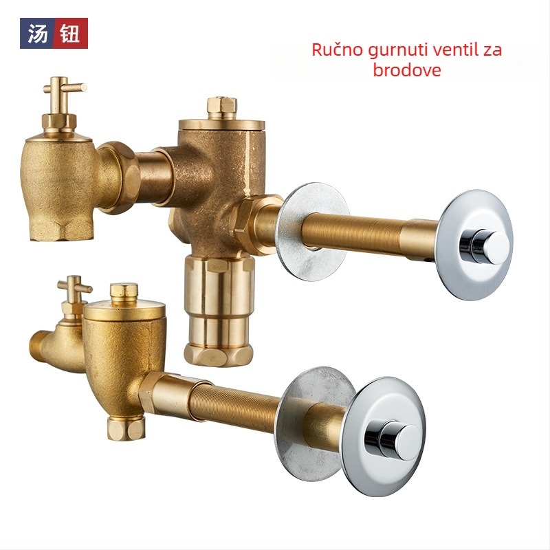 Latunski ventil za brodski klozet, skriveno ispiranje, vodovodni dovod vode, model 2132, modern minimalistički stil