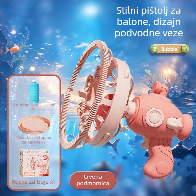 Ručni stroj za balončiće s dizajnom Bubble-in-Bubble, bez izlijevanja, plastična električna igračka za djecu 7–14 godina, 3C certifikat