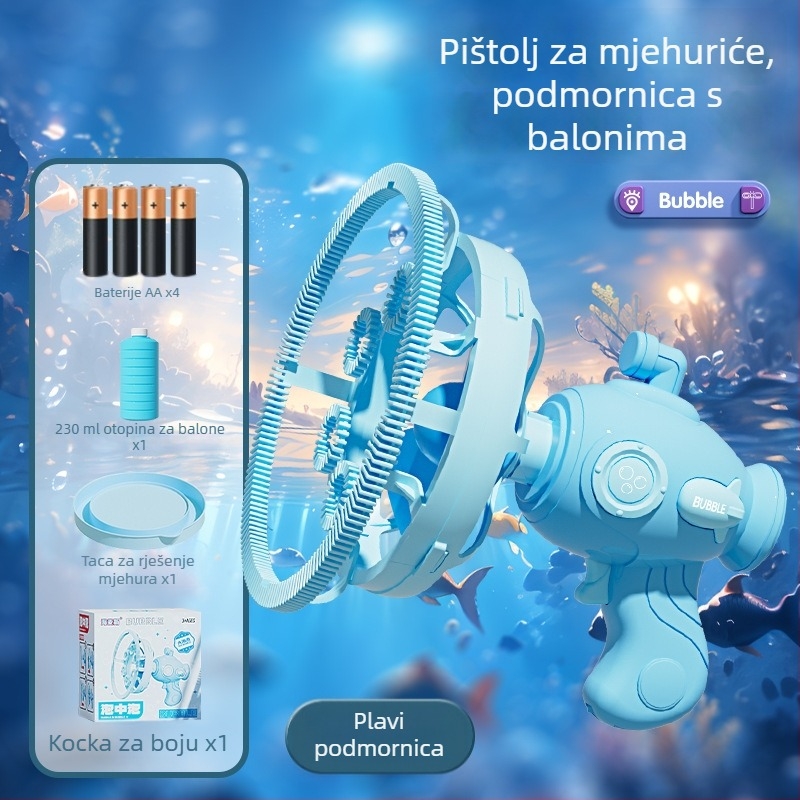 Ručni stroj za balončiće s dizajnom Bubble-in-Bubble, bez izlijevanja, plastična električna igračka za djecu 7–14 godina, 3C certifikat