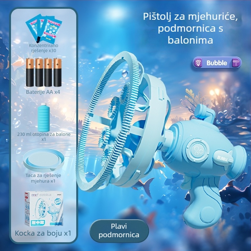 Ručni stroj za balončiće s dizajnom Bubble-in-Bubble, bez izlijevanja, plastična električna igračka za djecu 7–14 godina, 3C certifikat