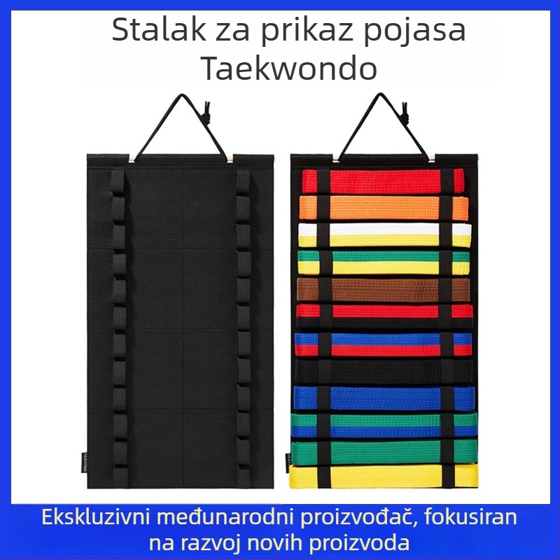 Stalak za kaiše Taekwondo, sklopivi, s kukom, netkani materijal, 1 sloj, za dnevni boravak