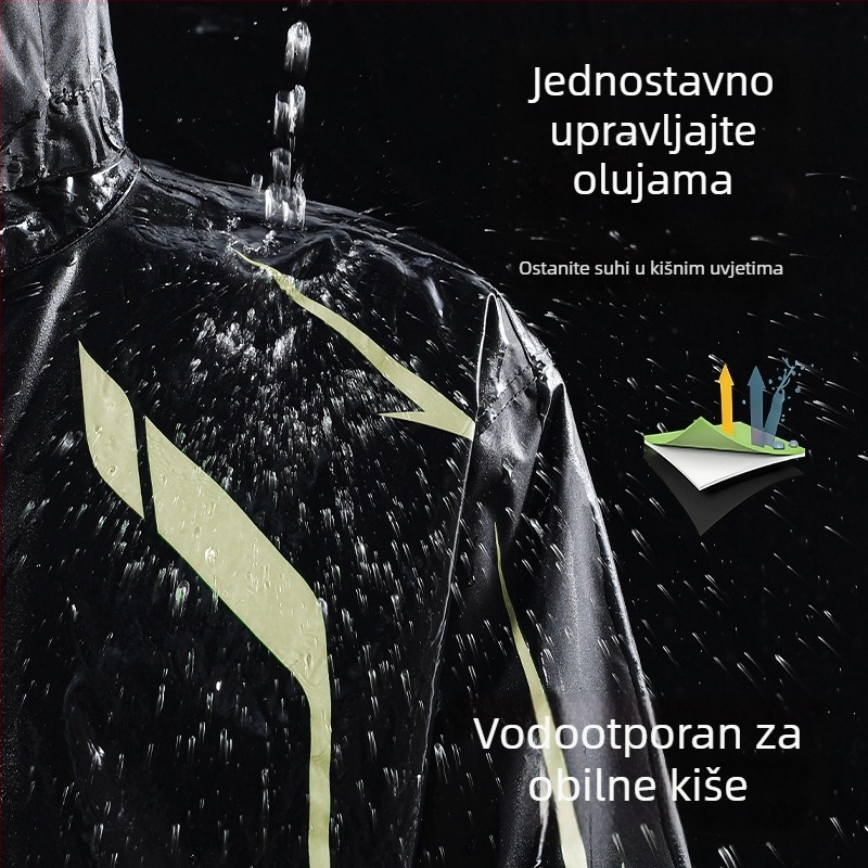 Set kišnog kaputa i hlača za kišu za odrasle, debeli PVC premaz na tkanini Chunya, pončo za jednu osobu