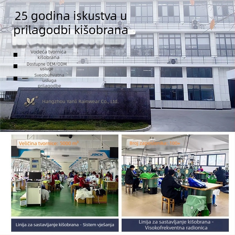 Set kišnog kaputa i hlača za kišu za odrasle, debeli PVC premaz na tkanini Chunya, pončo za jednu osobu