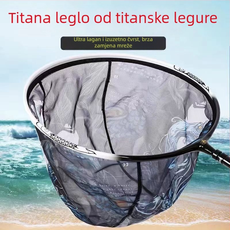 Jednodelna oblikovana glava mreže za fly fishing, anti-hook dizajn, karbonska zlitina, model 3540
