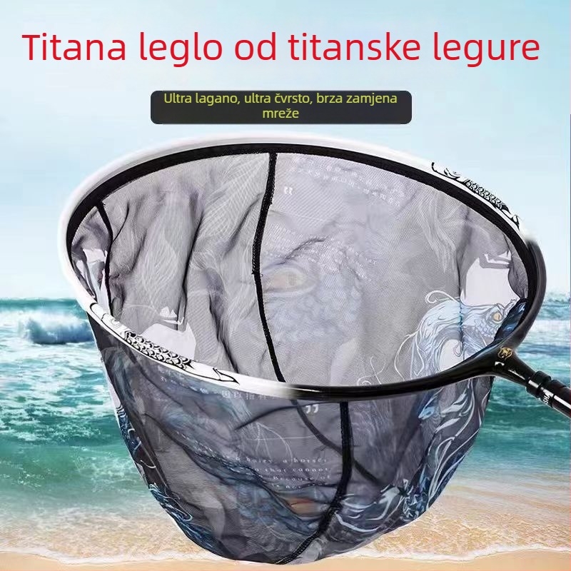 Jednodelna oblikovana glava mreže za fly fishing, anti-hook dizajn, karbonska zlitina, model 3540
