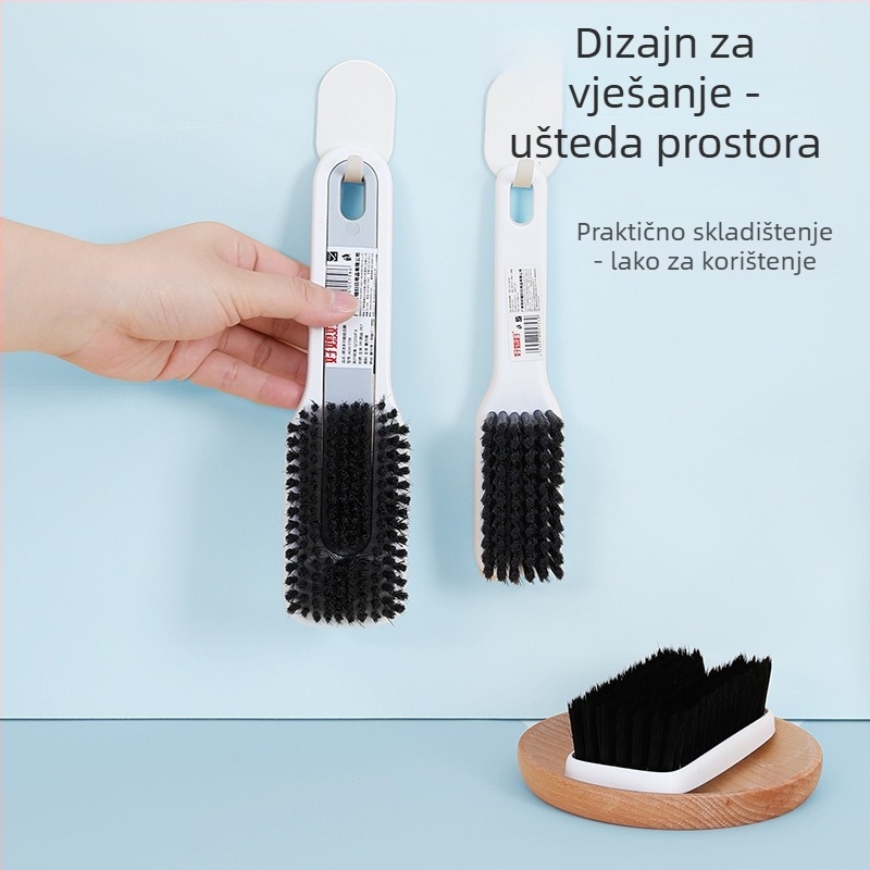 Set četki za čišćenje cipela i odjeće s dugom drškom, dvostrana ravna četka, plastična konstrukcija