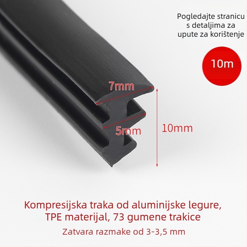 Top Valley Model 90 Aluminijska legura brtvene trake za prozore i staklo – Otporne na habanje, starenje i koroziju