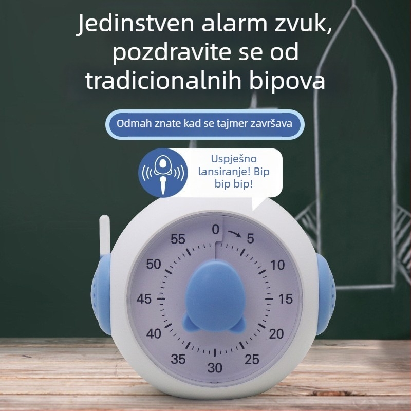 Vizualni tajmer za učenje s digitalnim prikazom, alarmom, baterijskim napajanjem, ABS kućištem, crtić dizajn