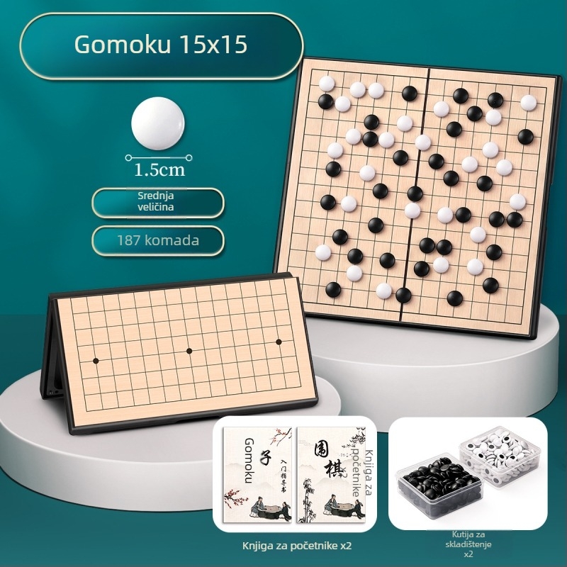 Magnetska ploča Go i Gomoku za djecu – prijenosna, PVC + magneti, uzrast 7–14, Starship