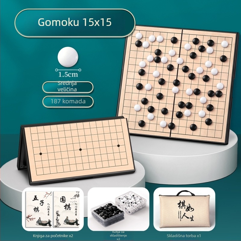 Magnetska ploča Go i Gomoku za djecu – prijenosna, PVC + magneti, uzrast 7–14, Starship