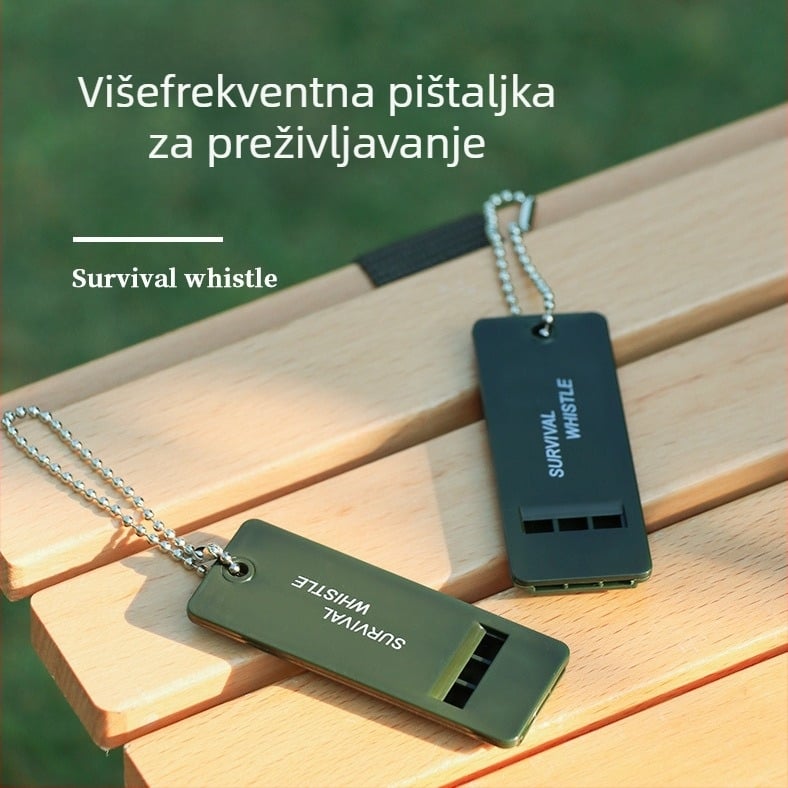 Vanjska zviždaljka za trening psa i preživljavanje na otvorenom, višefrekvencijski glasan zvuk, izdržljiv, prenosni privjesak