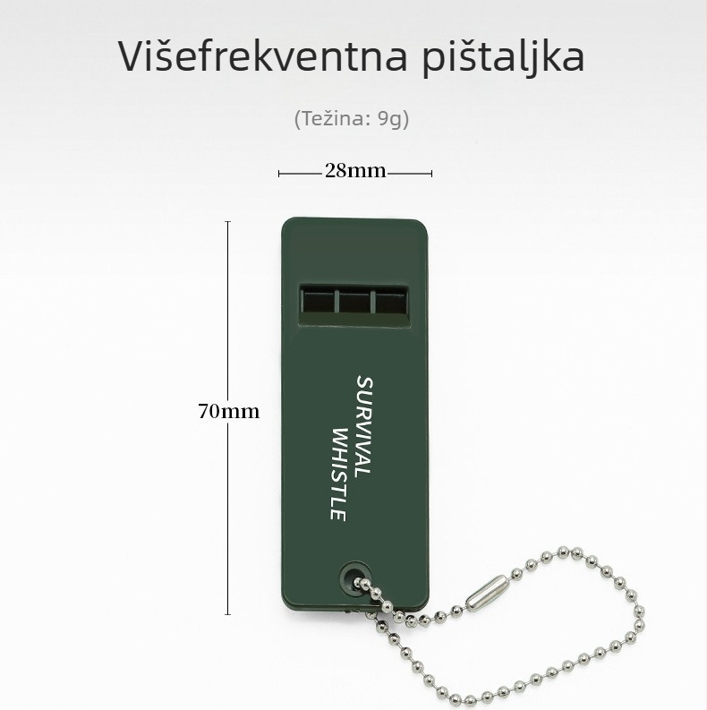 Vanjska zviždaljka za trening psa i preživljavanje na otvorenom, višefrekvencijski glasan zvuk, izdržljiv, prenosni privjesak