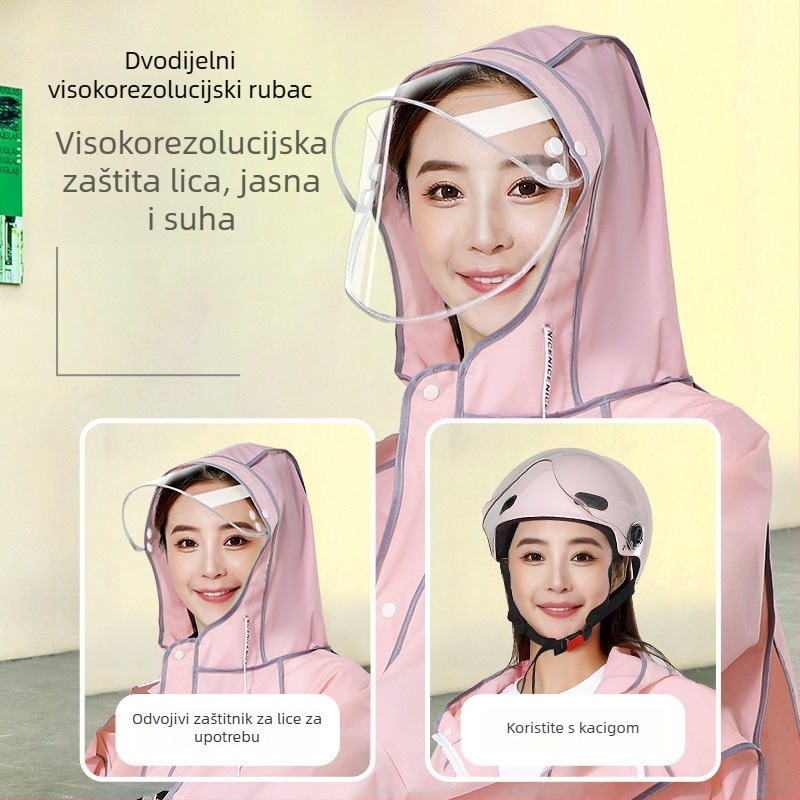 Mu Meng pončo za odrasle – podijeljeni kišni pončo, EVA tkanina, za motocikl i električni bicikl
