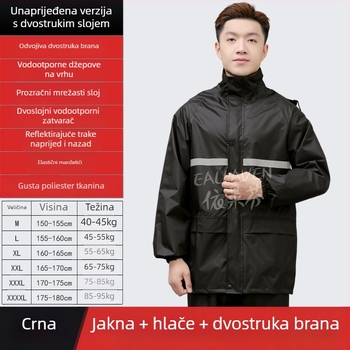 Pončo za odrasle, razdijeljeni kišni kaput stil, Elafen, tkanina Chunya Textile, PU ljepilo vodootporan sloj