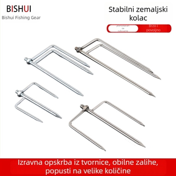 Nehrđajući čelična vilica za štap s produženim trokutastim ukopom za vanjsku upotrebu, otporna na vjetar
