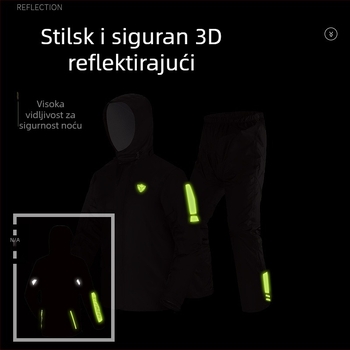 Blue Lion podijeljeni kišni pončo za odrasle, Nisifang tkanina, PU ljepilo vodootporni sloj, tanak