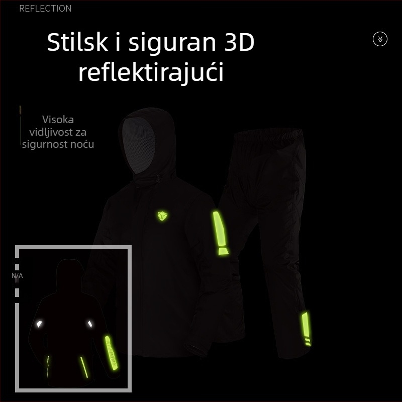 Blue Lion podijeljeni kišni pončo za odrasle, Nisifang tkanina, PU ljepilo vodootporni sloj, tanak