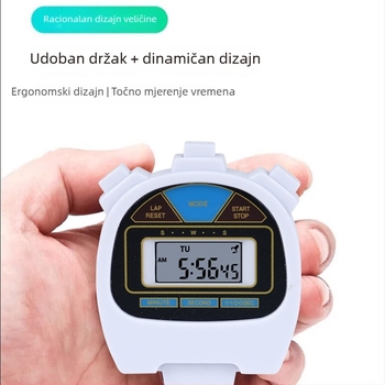 Huiyang elektronički štoper s LED numeričkim zaslonom i kronografom, plastično kućište, baterijsko napajanje