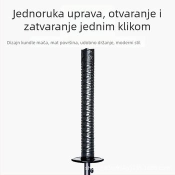 Reklamni kišobran, neutralan stil, duga drška; automatsko otvaranje; okvir od vlakana s 8 rebara; srednja šipka od željeza