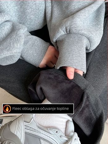 Ženske casual hlače s zvonastim krojem, korejskog stila, visokim strukom, duljine do poda, viskoza, debele (materijal: viskoza; stil: korejski; pojas: visok; duljina: do poda; debljina: debele)