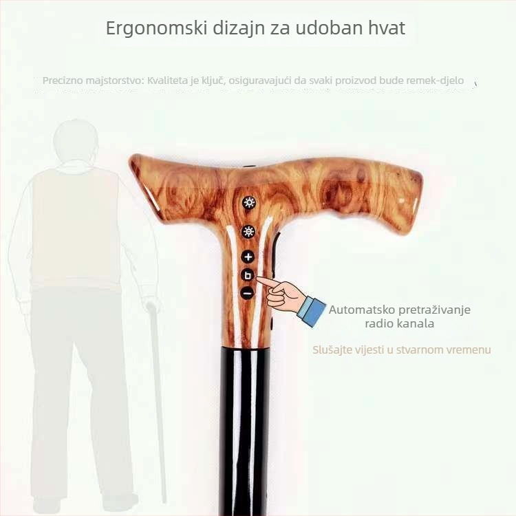 Odvojivi kišobran-stap za odrasle, dizajn u stilu palica, čelični okvir s 8 rebara, Impact Cloth platno, ručno otvaranje i zatvaranje