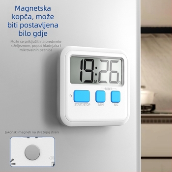 Dječji timer za samodisciplinu s elektroničkim podsjetnikom – Odbrojavanje za učenje, ABS četverokutni kućište, LCD zaslon, napajanje baterijom, pogodan za dnevni boravak, spavaću sobu, učenje i kuhinju