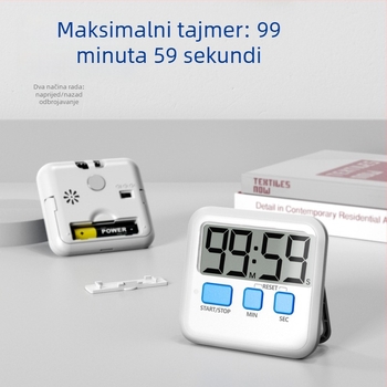 Dječji timer za samodisciplinu s elektroničkim podsjetnikom – Odbrojavanje za učenje, ABS četverokutni kućište, LCD zaslon, napajanje baterijom, pogodan za dnevni boravak, spavaću sobu, učenje i kuhinju