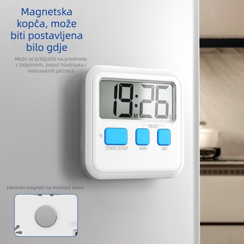 Dječji timer za samodisciplinu s elektroničkim podsjetnikom – Odbrojavanje za učenje, ABS četverokutni kućište, LCD zaslon, napajanje baterijom, pogodan za dnevni boravak, spavaću sobu, učenje i kuhinju