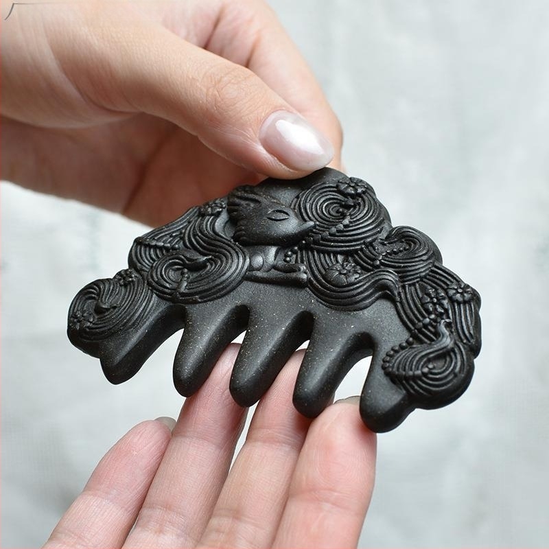 Drveni češalj za rast kose s masažom vlasišta, mirisni, protiv ispadanja kose, Polygonum multiflorum